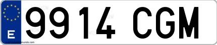 Ejemplo de matrícula española 9914 CGM