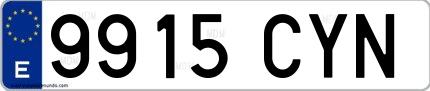 Ejemplo de matrícula española 9915 CYN