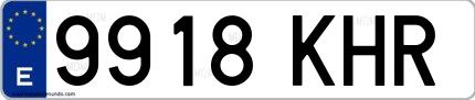Ejemplo de matrícula española 9918 KHR
