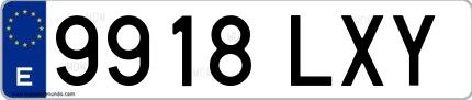 Ejemplo de matrícula española 9918 LXY