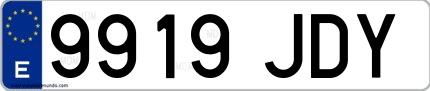 Ejemplo de matrícula española 9919 JDY