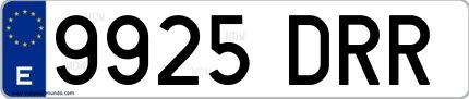 Ejemplo de matrícula española 9925 DRR