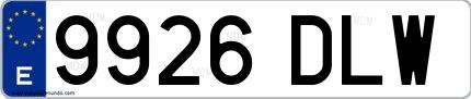 Ejemplo de matrícula española 9926 DLW