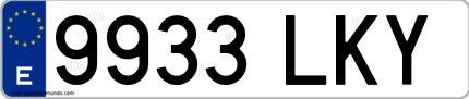 Ejemplo de matrícula española 9933 LKY