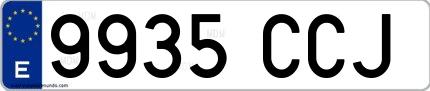 Ejemplo de matrícula española 9935 CCJ