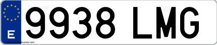 Ejemplo de matrícula española 9938 LMG
