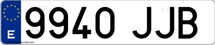 Ejemplo de matrícula española 9940 JJB