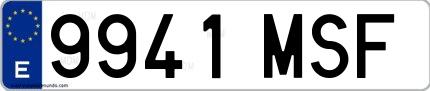 Ejemplo de matrícula española 9941 MSF