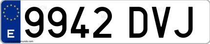 Ejemplo de matrícula española 9942 DVJ