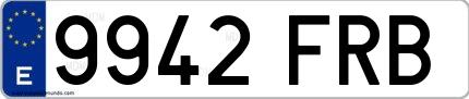 Ejemplo de matrícula española 9942 FRB