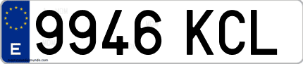 Ejemplo de matrícula de coche ordinaria 9946 KCL