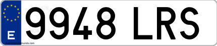 Ejemplo de matrícula de coche ordinaria 9948 LRS