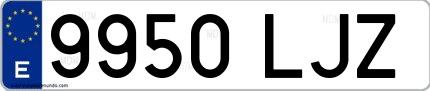 Ejemplo de matrícula española 9950 LJZ