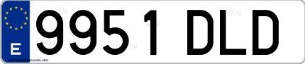 Ejemplo de matrícula española 9951 DLD
