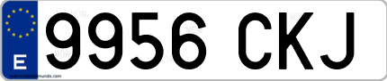 Ejemplo de matrícula de coche ordinaria 9956 CKJ