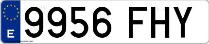 Ejemplo de matrícula española 9956 FHY
