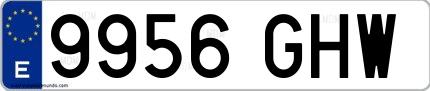 Ejemplo de matrícula española 9956 GHW