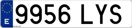 Ejemplo de matrícula española 9956 LYS