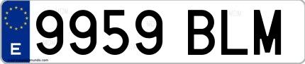 Ejemplo de matrícula española 9959 BLM
