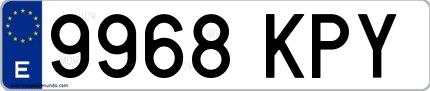 Ejemplo de matrícula española 9968 KPY