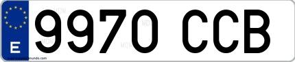 Ejemplo de matrícula española 9970 CCB