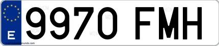 Ejemplo de matrícula española 9970 FMH
