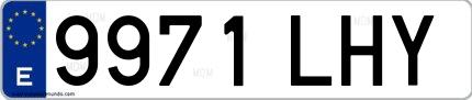 Ejemplo de matrícula española 9971 LHY