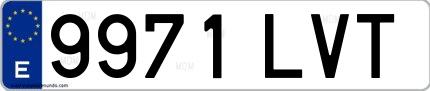 Ejemplo de matrícula española 9971 LVT