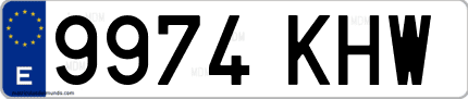 Ejemplo de matrícula de coche ordinaria 9974 KHW