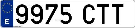 Ejemplo de matrícula española 9975 CTT
