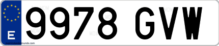 Ejemplo de matrícula de coche ordinaria 9978 GVW
