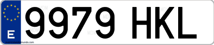 Ejemplo de matrícula de coche ordinaria 9979 HKL