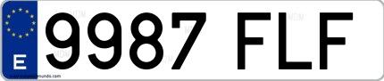 Ejemplo de matrícula española 9987 FLF