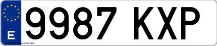 Ejemplo de matrícula española 9987 KXP