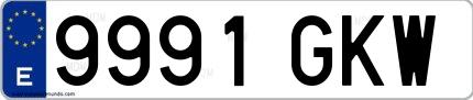 Ejemplo de matrícula española 9991 GKW