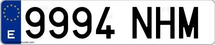 Ejemplo de matrícula española 9994 NHM