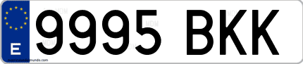 Ejemplo de matrícula de coche ordinaria 9995 BKK