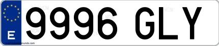 Ejemplo de matrícula española 9996 GLY