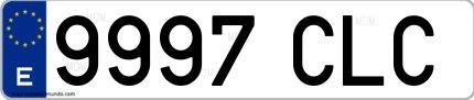 Ejemplo de matrícula española 9997 CLC