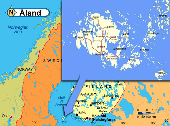 Updated political map of Åland Islands