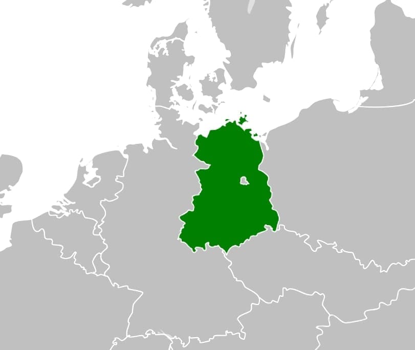 Mapa de Alemania Oriental  político actualizado