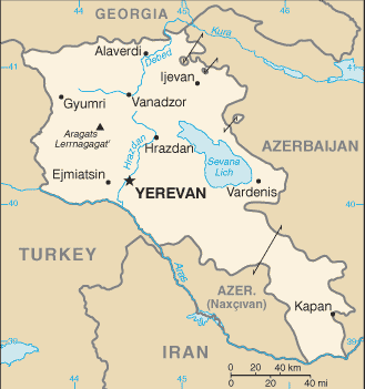 Mapa de Armenia político actualizado