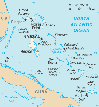Mapa de Bahamas político actualizado