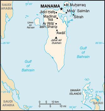 Mapa de Bahrein político actualizado