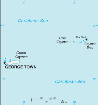 Updated political map of Cayman Islands