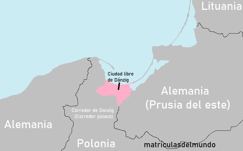 Mapa de Ciudad Libre de Dánzig político actualizado