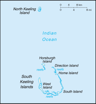 Mapa de Islas Cocos político actualizado