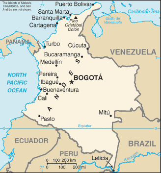 Mapa de Colombia político actualizado