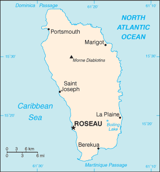Mapa de Dominica político actualizado