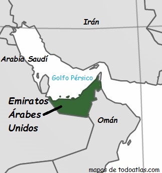 Mapa de Emiratos Árabes Unidos político actualizado